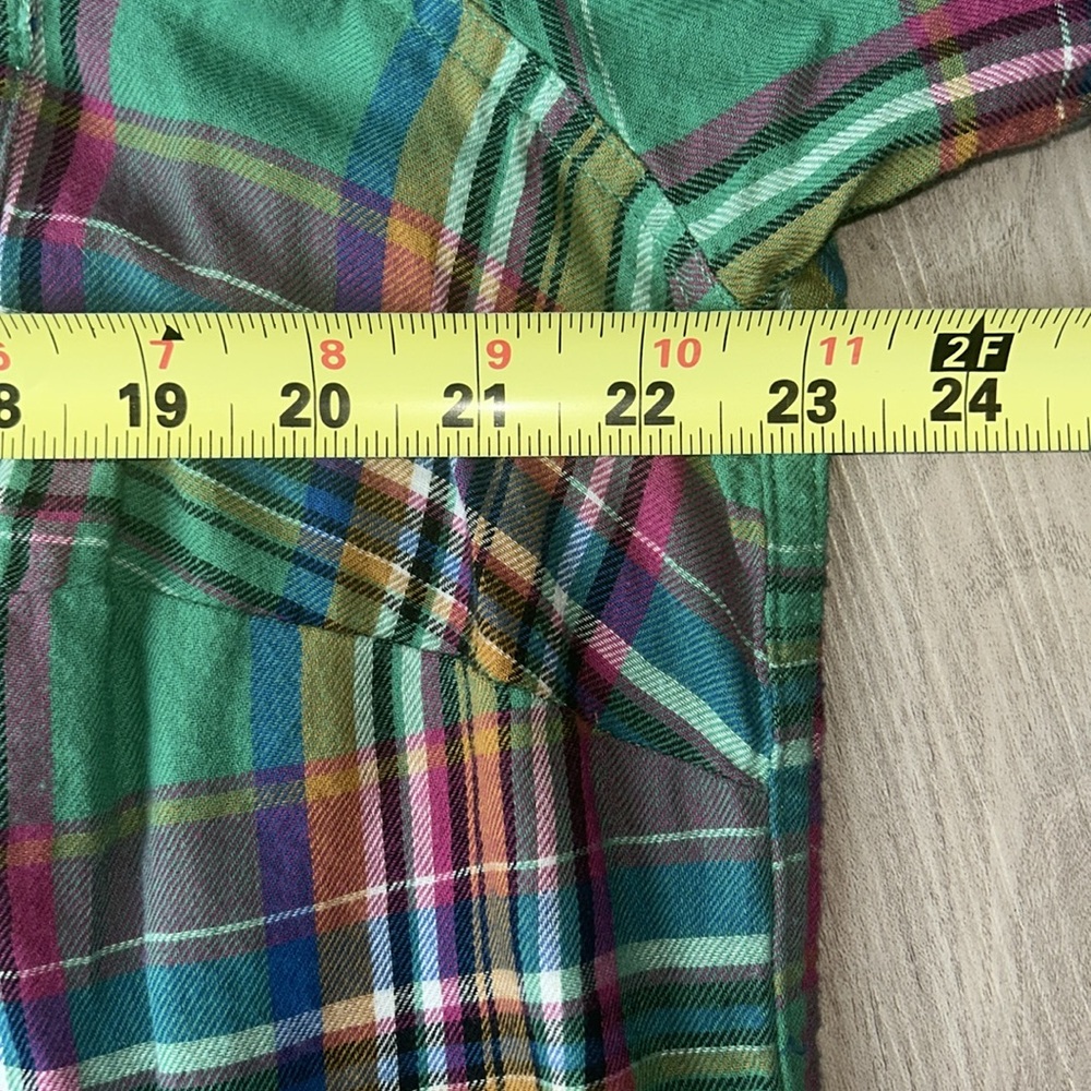 Chaps Ralph Lauren Women’s Cotton Button-Up Shirt 1X Green Plaid Lightweight - Picture 8 of 11